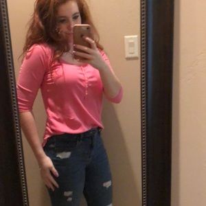 Pink Half-Sleeves Hollister Shirt